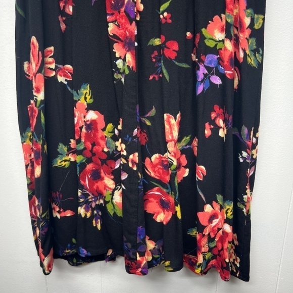 Xhilaration High Waisted Floral V-Neck Short Sleeve Dress Juniors Large Pullover - Picture 10 of 12